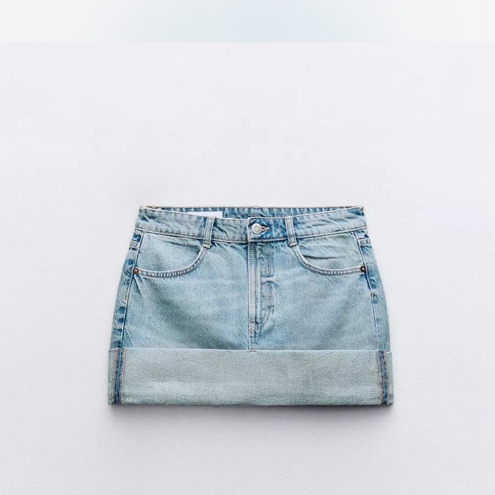 Zara Sky Blue Denim Skirt